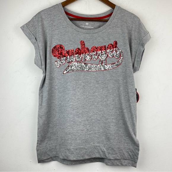 Colosseum Tops - Colosseum size Medium Women’s Ohio State Buckeyes OSU Gray Short Sleeve Tee
